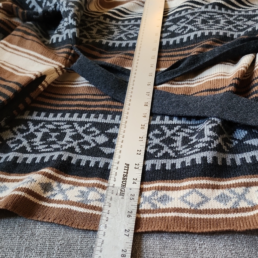 Stetson Southwestern Shawl Collar Cardigan Belted Fair Isle Boho Western Women’s - Picture 12 of 13